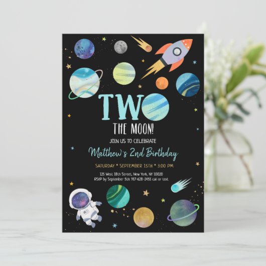 Invitation L'astronaute bleu dans l'espace extra-atmosphériqu (Debout devant)