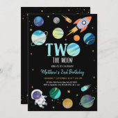 Invitation L'astronaute bleu dans l'espace extra-atmosphériqu (Devant / Derrière)