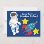 Invitation L'astronaute cool Boy Espace Externe Parti Anniver (Devant)
