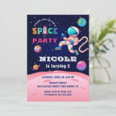 Invitation L'astronaute de la partie spatiale de la Terre Gal (Debout devant)