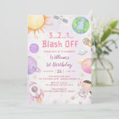 Invitation L'astronaute de l'espace 1er anniversaire (Debout devant)