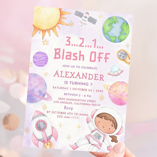 Invitation L'astronaute de l'espace à tout âge fête d'anniver
