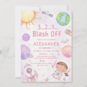 Invitation L'astronaute de l'espace à tout âge fête d'anniver (Devant)