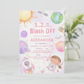 Invitation L'astronaute de l'espace à tout âge fête d'anniver (Debout devant)