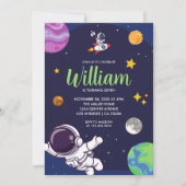 Invitation L'astronaute de l'espace à tout âge fête d'anniver (Devant)