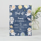 Invitation L'astronaute de l'espace extra-atmosphérique au la (Debout devant)