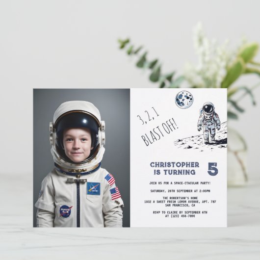 Invitation L'astronaute de l'espace extra-atmosphérique Blast (Debout devant)
