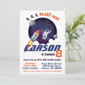 Invitation L'astronaute de l'espace hors de ce monde (Debout devant)