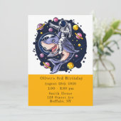 Invitation L'astronaute de requin Space Boy Fête d'anniversai (Debout devant)