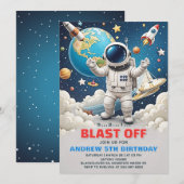 Invitation L'astronaute explose au large de Galaxy Anniversai (Devant / Derrière)