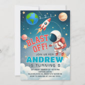 Invitation L'astronaute explose au large de l'espace Annivers (Devant)