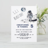 Invitation L'astronaute explose dans l'espace à tout âge Anni (Debout devant)