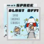 Invitation L'astronaute fait sur commande soufflent des (Devant / Derrière)