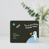 Invitation L'astronaute hors de cette fête d'anniversaire mon (Debout devant)