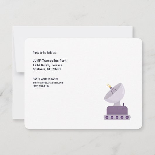 Invitation L'astronaute hors de cette fête d'anniversaire mon (Dos)