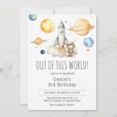 Invitation L'astronaute Rocket hors-espace 3e anniversaire (Devant)