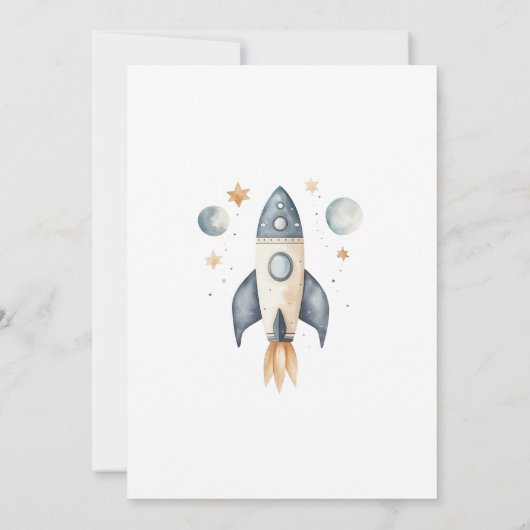 Invitation L'astronaute Rocket hors-espace 3e anniversaire (Dos)