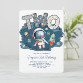 Invitation L'astronaute Rocket Outerspace 2e anniversaire (Debout devant)