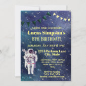 Invitation L'astronaute Space Stars Galaxy Anniversaire (Devant)