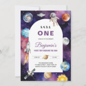 Invitation L'Astronaute Spatial Première Voyage Autour De L'A (Devant)