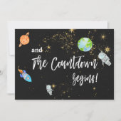 Invitation *~ L'astronaute spatial Rocket Planet Baby shower (Devant)
