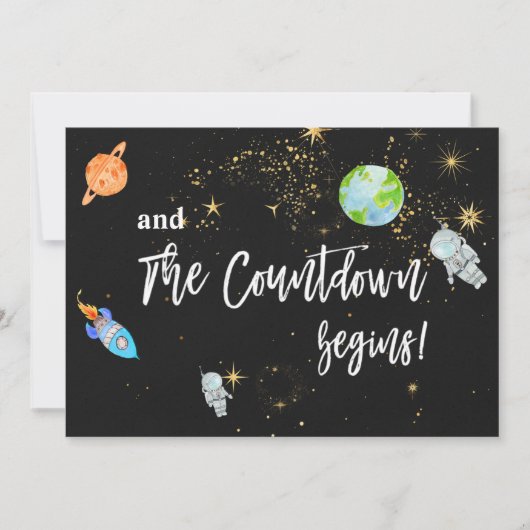 Invitation *~ L'astronaute spatial Rocket Planet Baby shower (Devant)