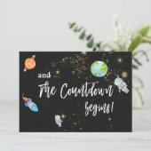 Invitation *~ L'astronaute spatial Rocket Planet Baby shower (Debout devant)