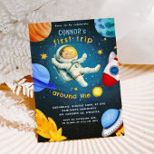 Invitation L'astronaute spatial Rocket Ship Planet Anniversai