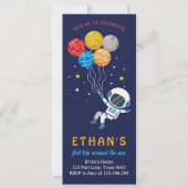 Invitation L'astronaute spatiale Boy Premier anniversaire (Devant)