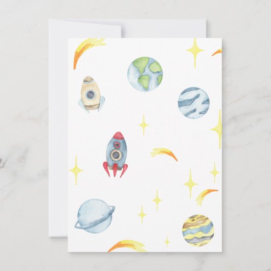 Invitation L'astronaute spatiale Deux lune Anniversaire (Dos)