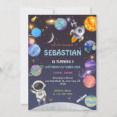 Invitation L'astronaute spatiale n'importe quel âge Anniversa (Devant)