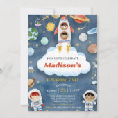 Invitation L'astronaute spatiale n'importe quel âge Anniversa (Devant)