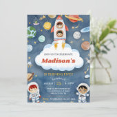 Invitation L'astronaute spatiale n'importe quel âge Anniversa (Debout devant)