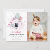 Invitation L'astronaute spatiale Pink Girl Premier anniversai (Devant)