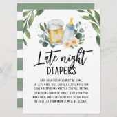 Invitation Late Night Diapers Signale Bébé Brasse De La Végét (Devant / Derrière)