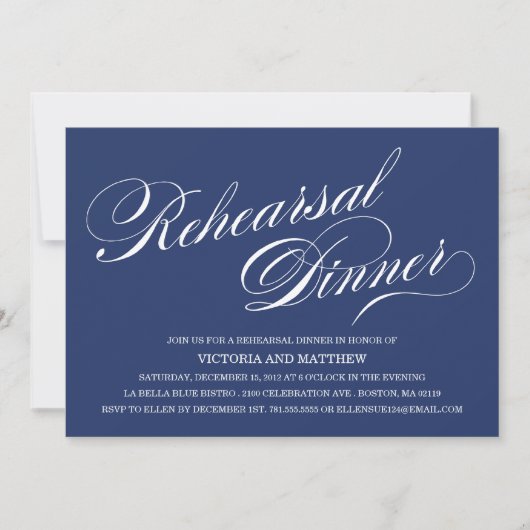 INVITATION LATÉRALE DE DÎNER DE RÉPÉTITION DU (Devant)