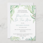 Invitation Latino présentation de trois ans Misa pour garçon (Devant)