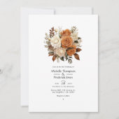 Invitation Latte Brown au Mariage de automne Floral Caramel (Devant)