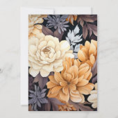 Invitation Latte Brown au Mariage de automne Floral Caramel (Dos)