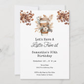 Invitation Latte Fun Coffee 90th Adult Birthday (Devant)