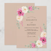 Invitation Latte Mariage Romantique Seduisant (Devant / Derrière)