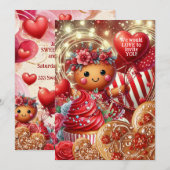 Invitation Lattice & dentelle Saint Valentin Gingerbread Part (Devant / Derrière)