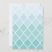 Invitation Latticework bleu, Ombre, Quatrefoil, Sweet 16 (Dos)