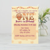 Invitation Laughter, Love, Fun, Little Turkey ONE birthday (Debout devant)