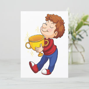 Invitation Lauréat du prix Trophée d'or de Boy Holding