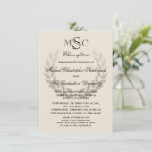 Invitation Laurel Crest Monogram Classic College Graduation (Debout devant)