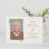 Invitation Laurel Leaf Frame Celebration of Life Card (Debout devant)