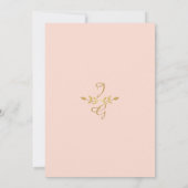 Invitation Laurel Leaf Typographie moderne Blush Gold Mariage (Dos)