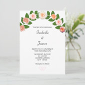 Invitation Laurel & Rose Fleurs Mariage (Debout devant)
