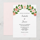 Invitation Laurel & Rose Fleurs Mariage (Devant / Derrière)